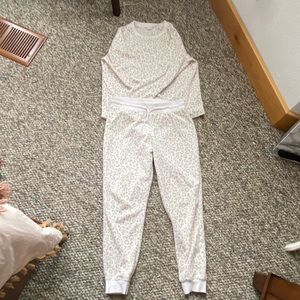 Cheetah long sleeve and pant pj set